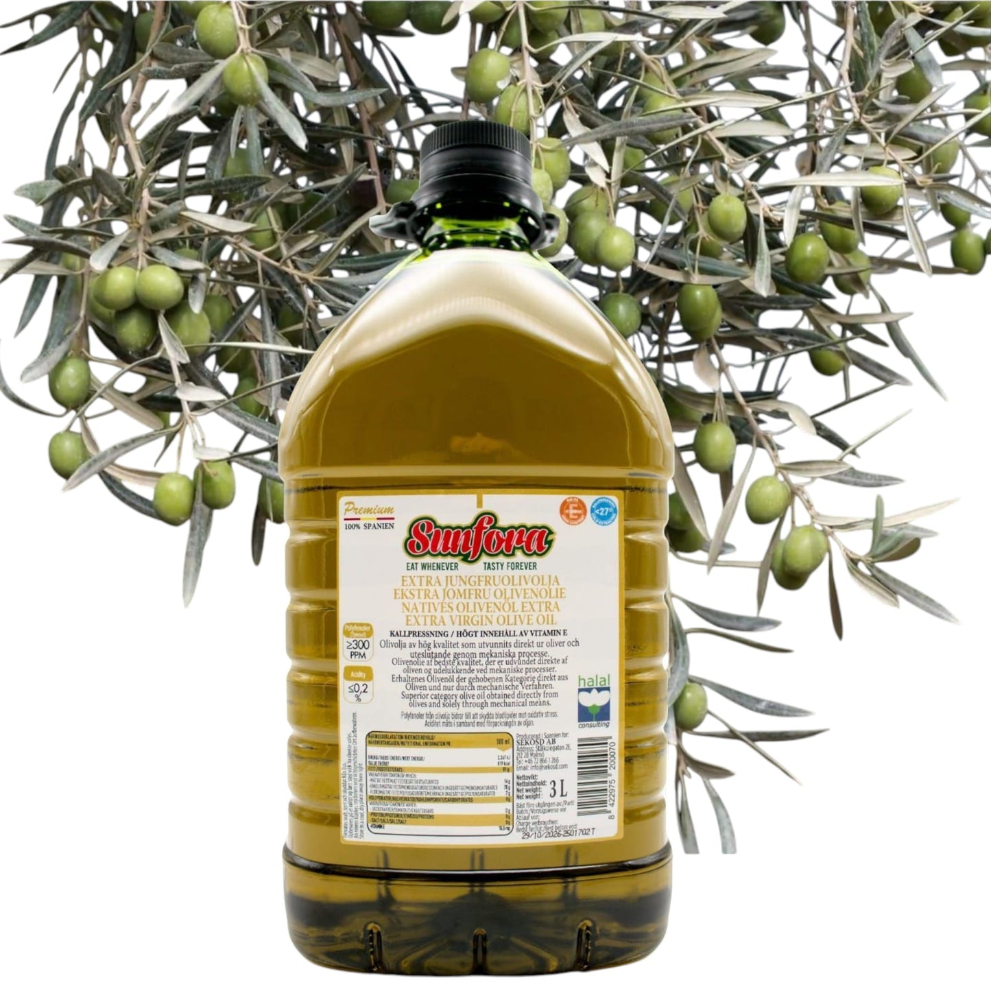 3L Extra Jungfruolivolja – 100% Spanien